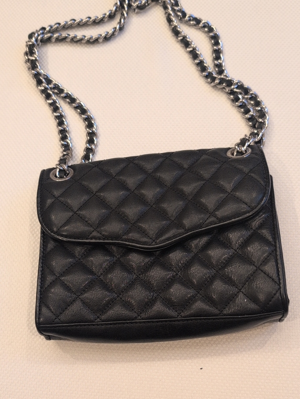 Rebecca Minkoff Black Quilted Chain-Handle Crossbody Bag